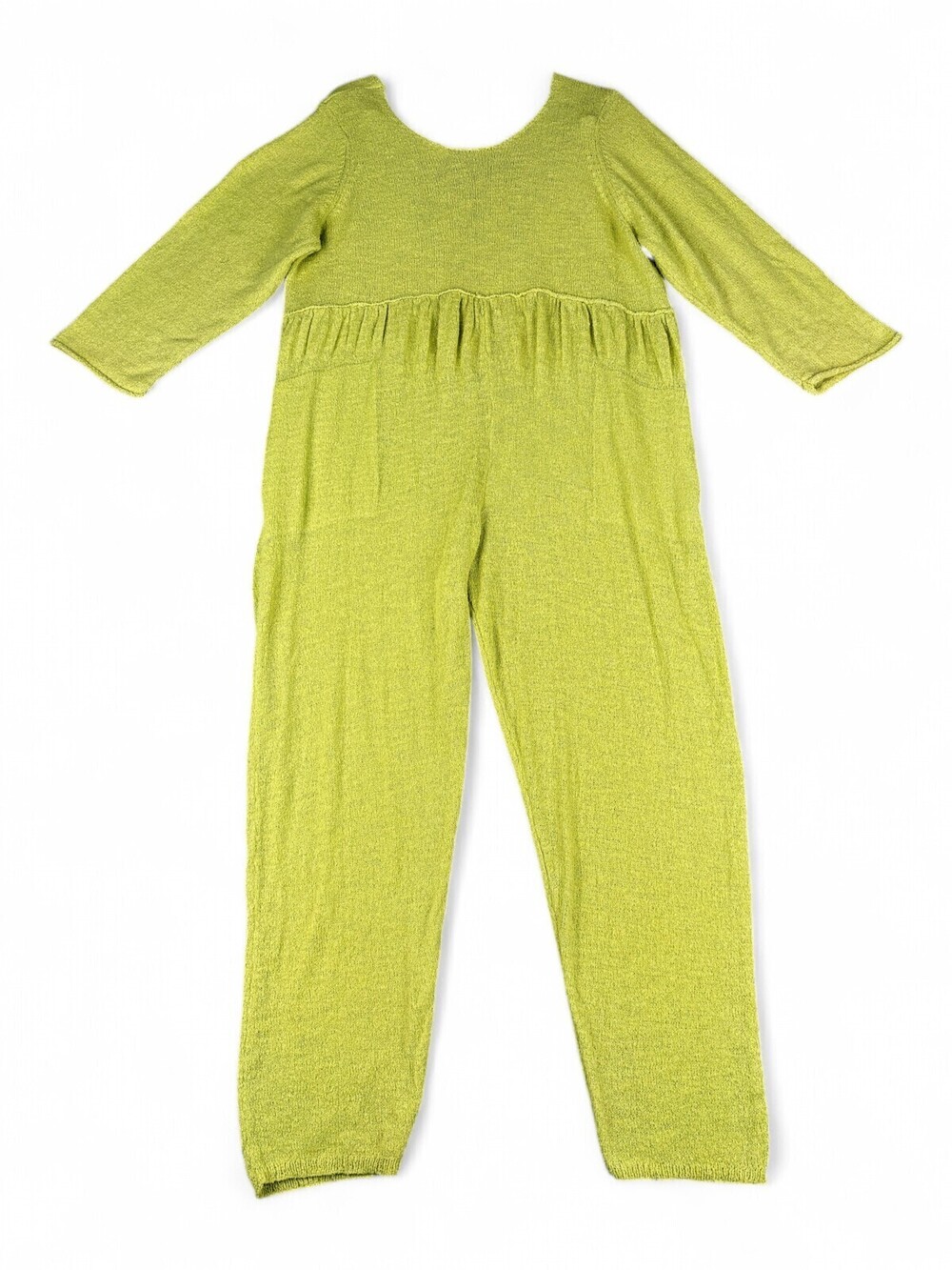 FP Beach Chartreuse Knit Long-Sleeve Jumpsuit Size L
